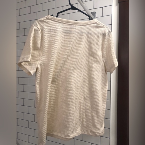 NWT Anthropologie Ivory Shimmer Tee Blouse Shirt ✨ - Picture 6 of 6